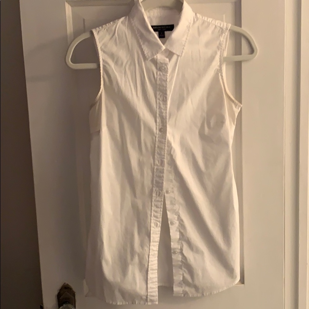 Banana Republic - white sleeveless button down